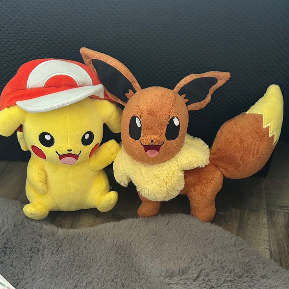Pikachu and Eevee Plush Toy Set